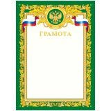 Грамота А4, BG, мелованный картон, зеленая с золотистым