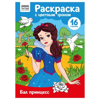 Раскраска с цв. фоном А4, 16 стр., ТРИ СОВЫ Раскраска с цв. фоном А4, 16 стр., ТРИ СОВЫ