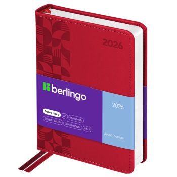 Ежедневник датированный 2026г., А6, 184л., кожзам, Berlingo 