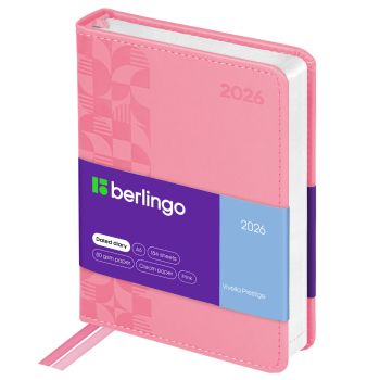 Ежедневник датированный 2026г., А6, 184л., кожзам, Berlingo 