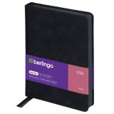 Ежедневник датированный 2026г., А5, 184л., кожзам, Berlingo "Velvet", цветной срез, черный