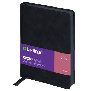 Ежедневник датированный 2026г., А5, 184л., кожзам, Berlingo 