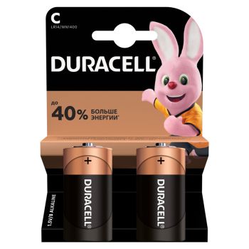 Батарейка Duracell Basic C (LR14) алкалиновая, 2BL Батарейка Duracell Basic C (LR14) алкалиновая, 2BL