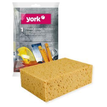 Губка хозяйственная York, крупнопористый поролон, 20*14*6,5 см, 1шт. Губка хозяйственная York, крупнопористый поролон, 20*14*6,5 см, 1шт.