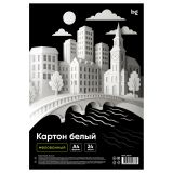 Картон белый A4, BG, 24 л., мелованный, в пакете