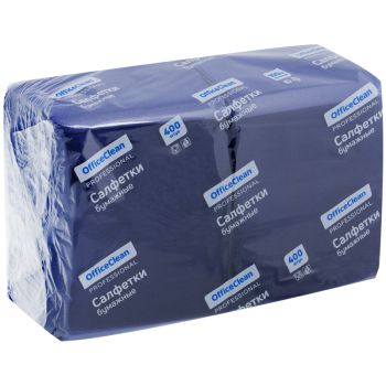Салфетки бумажные OfficeClean Professional, 1 слойн., 24*24см, синие, 400шт. Салфетки бумажные OfficeClean Professional, 1 слойн., 24*24см, синие, 400шт.