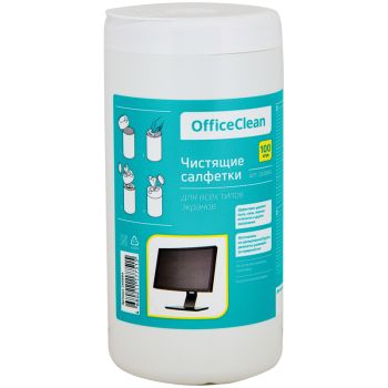 Салфетки чистящие влажные OfficeClean, для экранов, в тубе, 100шт. Салфетки чистящие влажные OfficeClean, для экранов, в тубе, 100шт.
