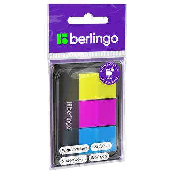Флажки-закладки Berlingo, 45*20мм, 20л*3 неоновых цвета, в диспенсере Флажки-закладки Berlingo, 45*20мм, 20л*3 неоновых цвета, в диспенсере