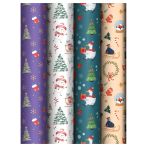 Упаковочная бумага глянц. 70*100см, MESHU "Подарок под ёлкой", 80г/м2, ассорти  4 дизайна