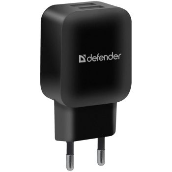 Зарядное устройство сетевое Defender EPA-13, 2*USB, 2.1А output, пакет, черный Зарядное устройство сетевое Defender EPA-13, 2*USB, 2.1А output, пакет, черный