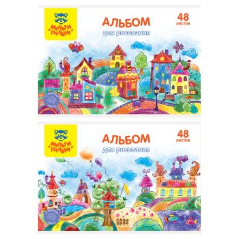 Альбом для рисования 48л., А4, на склейке Мульти-Пульти 