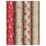 Упаковочная бумага глянц. 70*100см, MESHU "Craft NY pattern", 70г/м2, ассорти 4 дизайна