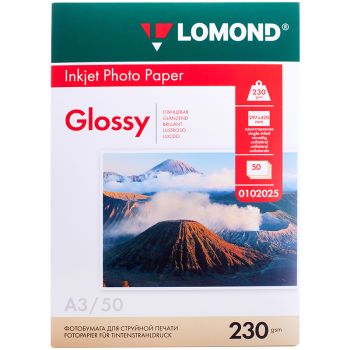 Фотобумага А3 для стр. принтеров Lomond, 230г/м2 (50л) глянцевая односторонняя Фотобумага А3 для стр. принтеров Lomond, 230г/м2 (50л) глянцевая односторонняя