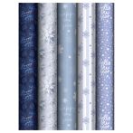 Упаковочная бумага глянц. 70*100см, MESHU "Snowfall", 80г/м2, ассорти 5 дизайнов