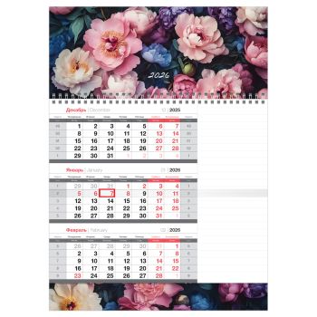 Календарь квартальный 1 бл. на 1 гр., 295*410 мм BG Mono 