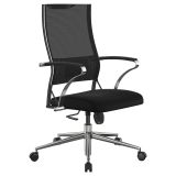 Кресло руководителя Метта "Ergolife" Sit Air-180 B2-290K - Mesh(YP99)+UMF(X1), ткань-сетка черная, механизм качания, пятилучье хром, z509385244