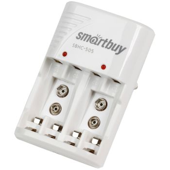 Зарядное устройство Smartbuy SBHC-505, AA, AAA, MN1604 (крона), без аккумуляторов Зарядное устройство Smartbuy SBHC-505, AA, AAA, MN1604 (крона), без аккумуляторов