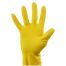 Перчатки резиновые хозяйственные OfficeClean ПРЕМИУМ, многоразовые, хлопчатобумажное напыление, супер плотные, р.M, желтые, пакет с европодвесом
