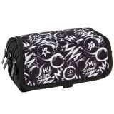 Пенал мягкий 3 отделения, 210*50*60 мм, Berlingo, "Different world", карман-сетка, полиэстер