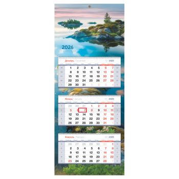 Календарь квартальный 3 бл. на 3 гр., 330*810 мм BG Premium Календарь квартальный 3 бл. на 3 гр., 330*810 мм BG Premium