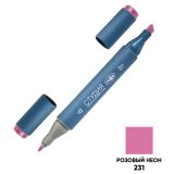 Маркер двусторонний для скетчинга Гамма "Студия", розовый неон, корпус трехгранный, пулевид./клиновид. наконечники