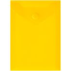 Папка-конверт на кнопке СТАММ А6 (105*148мм), 150мкм, пластик, прозрачная, желтая