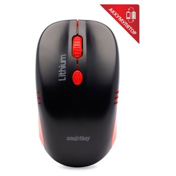 Мышь беспроводная Smartbuy ONE 344CAG, аккумулятор, с зарядкой от USB, красный, черный, 3btn+Roll Мышь беспроводная Smartbuy ONE 344CAG, аккумулятор, с зарядкой от USB, красный, черный, 3btn+Roll