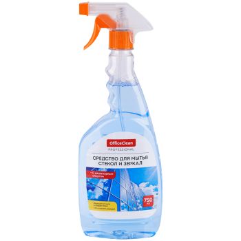 Средство для мытья стекол и зеркал OfficeClean Professional, с нашатырным спиртом, 750мл, с курком Средство для мытья стекол и зеркал OfficeClean Professional, с нашатырным спиртом, 750мл, с курком